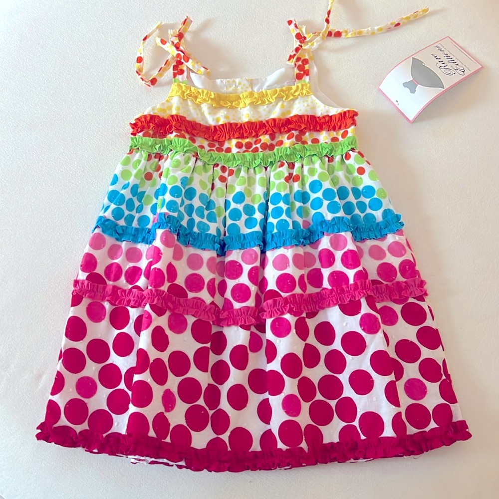 NWT Rare Editions Rainbow Dress 3T